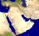 Naher Osten Satellit + Grenzen 4000x3754